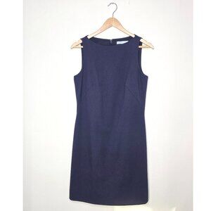 Antonio Melani Navy Blue Sleeveless Sheath Dress Professional Work Office Size 4